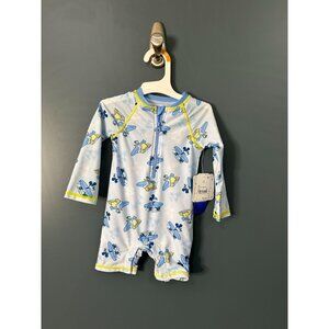 NWT Baby Boys' Disney Mickey Mouse One Piece Rash Guard - Blue 12M: Long Sleeve